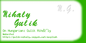 mihaly gulik business card